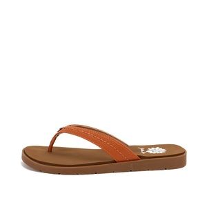 YELLOW BOX FALLEN TAN  FLIP FLOP NEW IN BOX MEDIUM WIDTH SANDAL